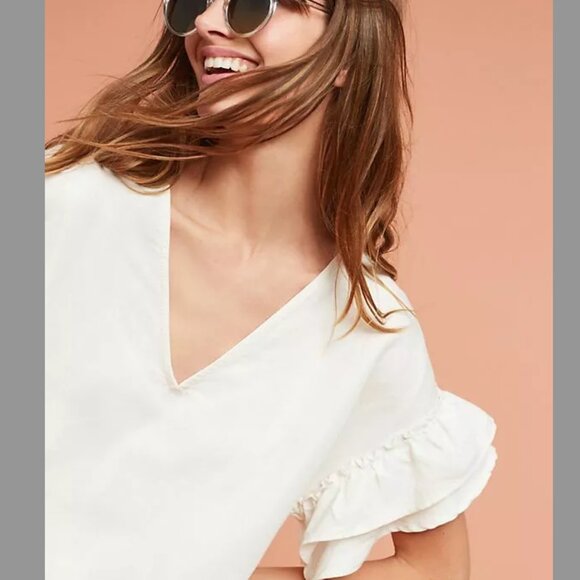 Maeve by Anthropologie "Lottie" Fluttered Tunic Dress / swim cover up - Picture 4 of 8